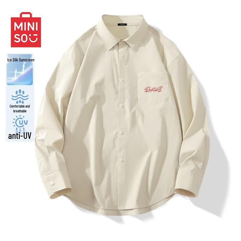 MINISO Men s Summer Loose Lapel Shirt Jacket XL