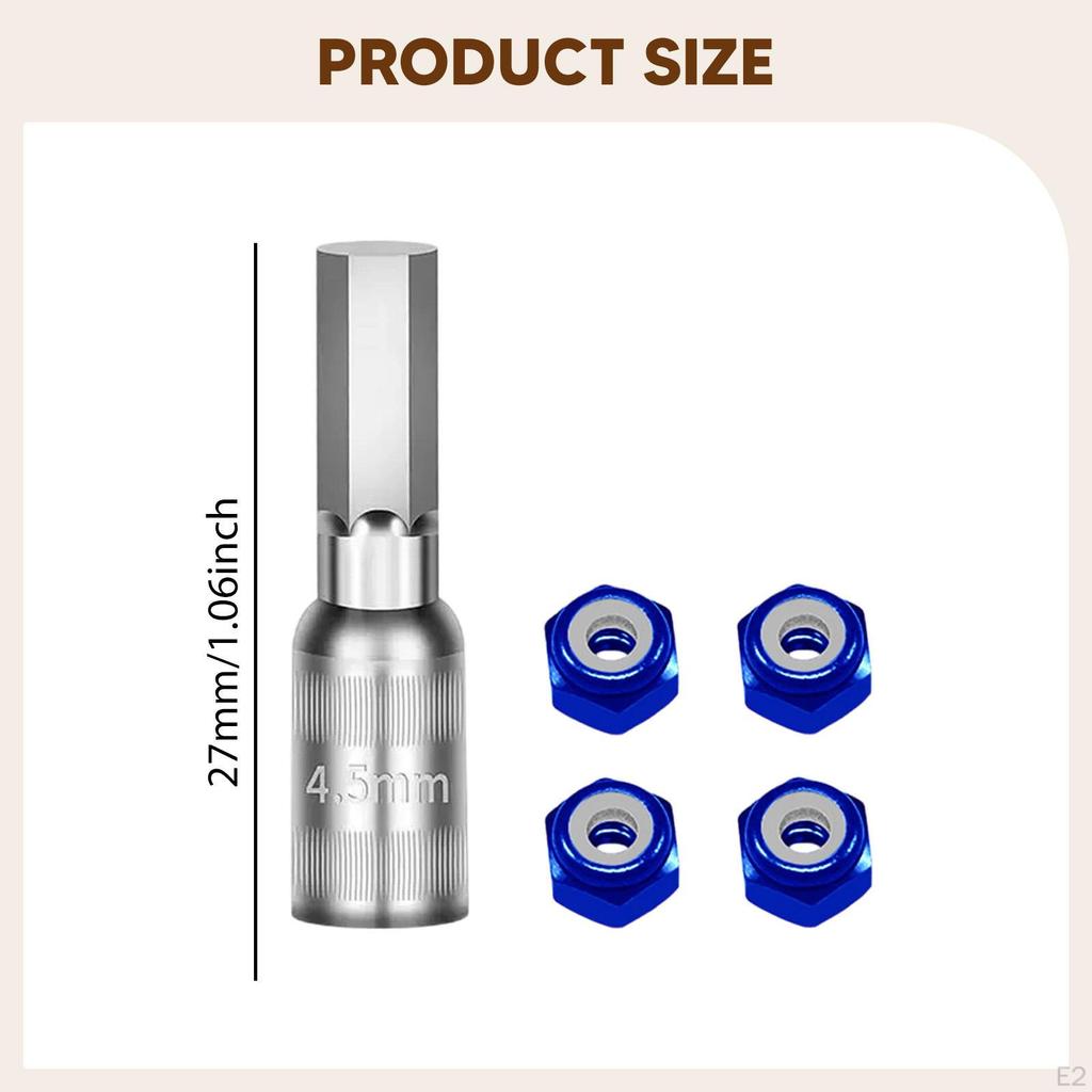 4 Pieces 1/30 Wheel Nuts RC Car Accessories Easy Installation for Crawler Nut Tool
