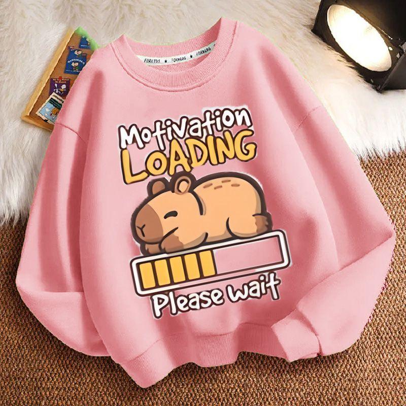 Süßes Capybara Sweatshirt für Kinder, lässiges Oberteil für Jungen und Mädchen Frühling und Herbst