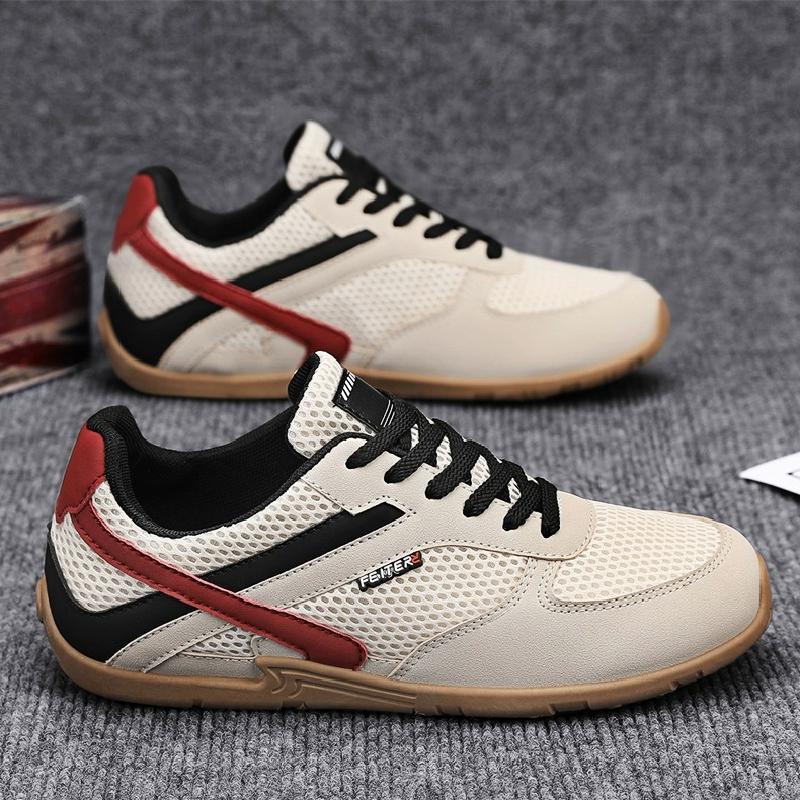 Men's Shoes with Breathable Mesh, Versatile Casual Board Shoes, Lightweight Running Sports, Soft Soled White Shoes