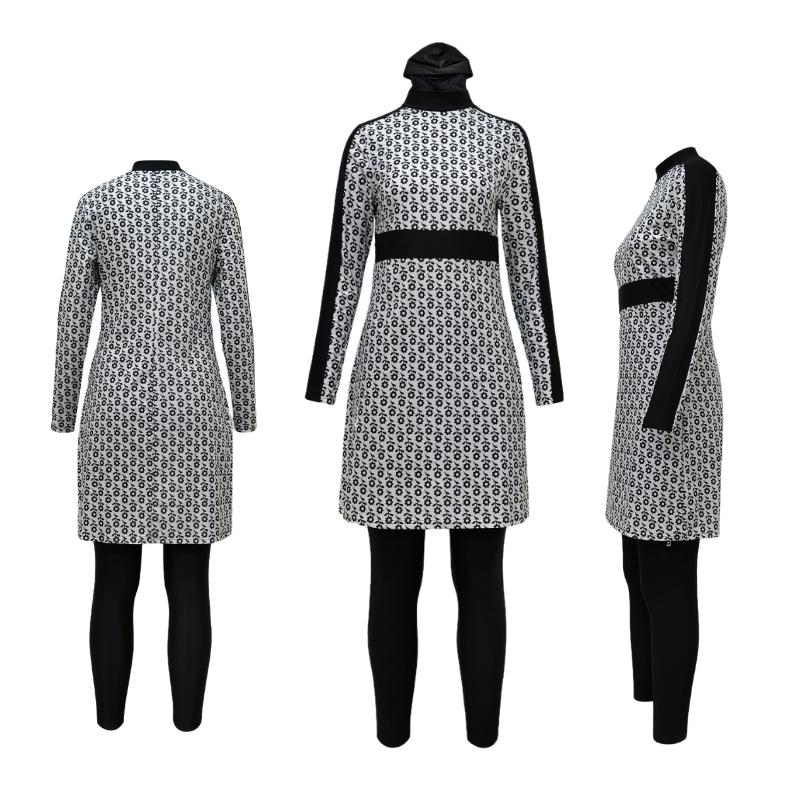 Женский мусульманский купальный костюм с кепкой и принтом Купальник Пляжная одежда — фото 8