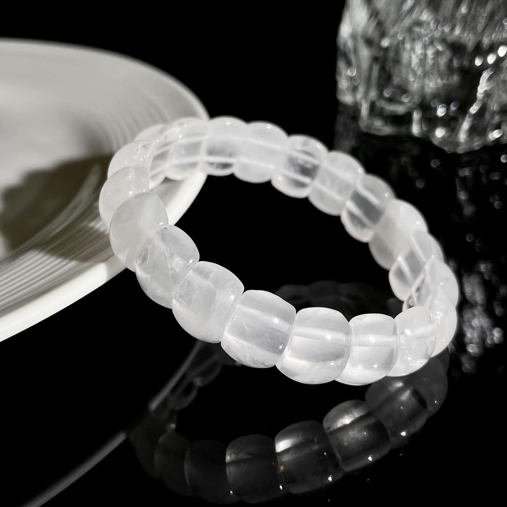 Натуральный белый кристалл Jingxi, браслет на руку с бусинами