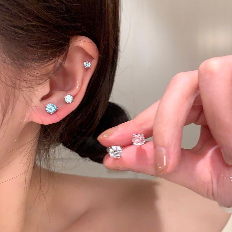 Ear-Caring Bi Medical Titanium Steel Flash Diamond Ear Bone Stud Small and Delicate Ear Stud Female Earrings Sleep No Need to Take off Earrings