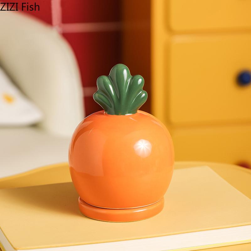 Creative Strawberry Toothpick Holder Cotton Swab Can Fruits Shape Ceramic Jar Desktop Organizer Dental Floss Box Storage Jars