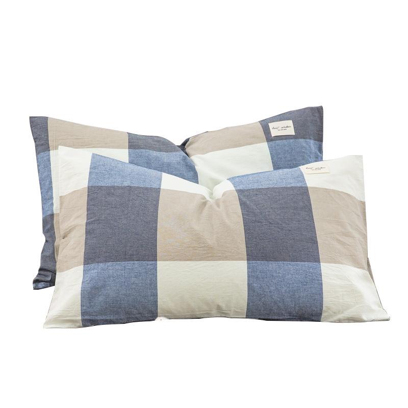 Set di Federe 100% Cotone Puro Lavato per Dormitorio - Confezione da Due Federe, Adatto per Cuscini Singoli o Doppi.