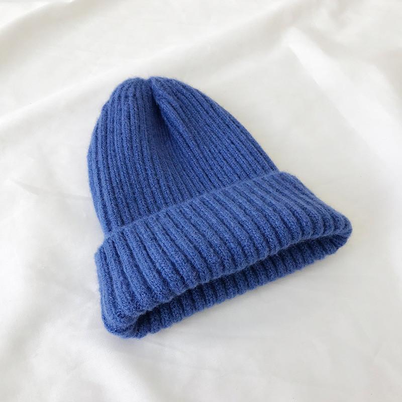 Warm Cotton Comfortable Knit Hat For Winter Versatile Colors Hightop Beanie