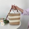 Women Summer Striped Straw Crossbody Bag Lightweight Woven Shoulder Bag for Beach and Holiday Events