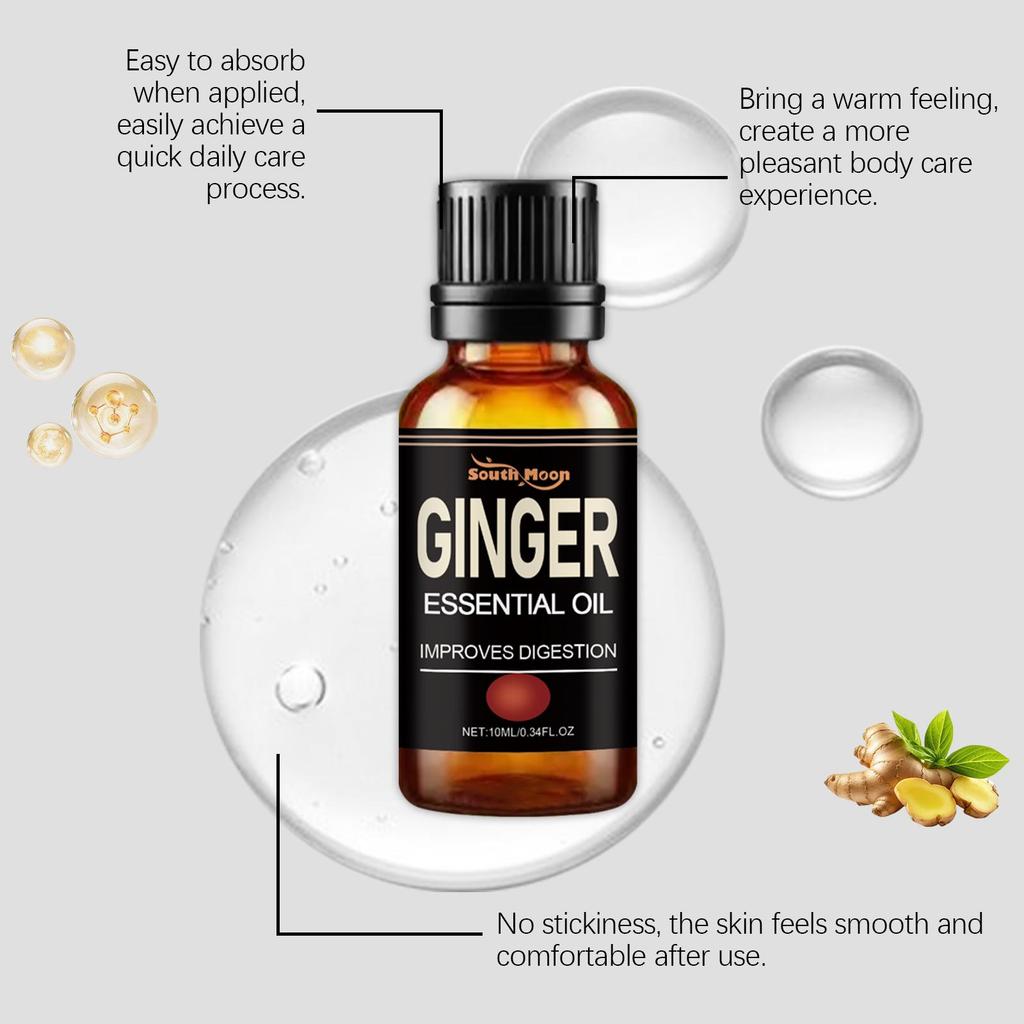 SOUTH MOON Ginger Care Essential Oil Full Body Massage Moisturizing and softening Skin Daily Body Care Oil 10ml