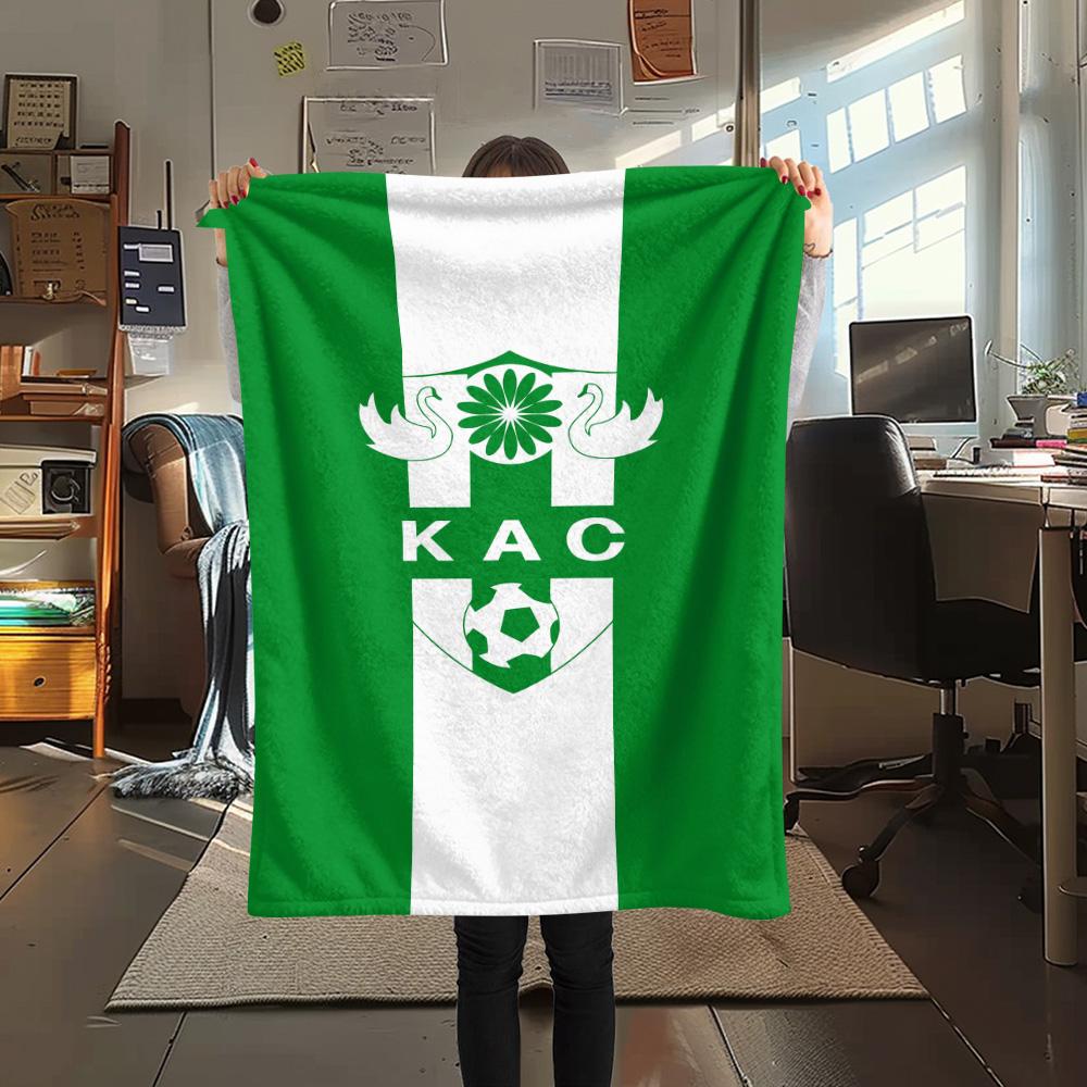 1Pc Kenitra Athletic Club kac Print Flannel Blanket High Quality Warm Comfortable Cover for All Seasons Perfect for Gifts Home Decor