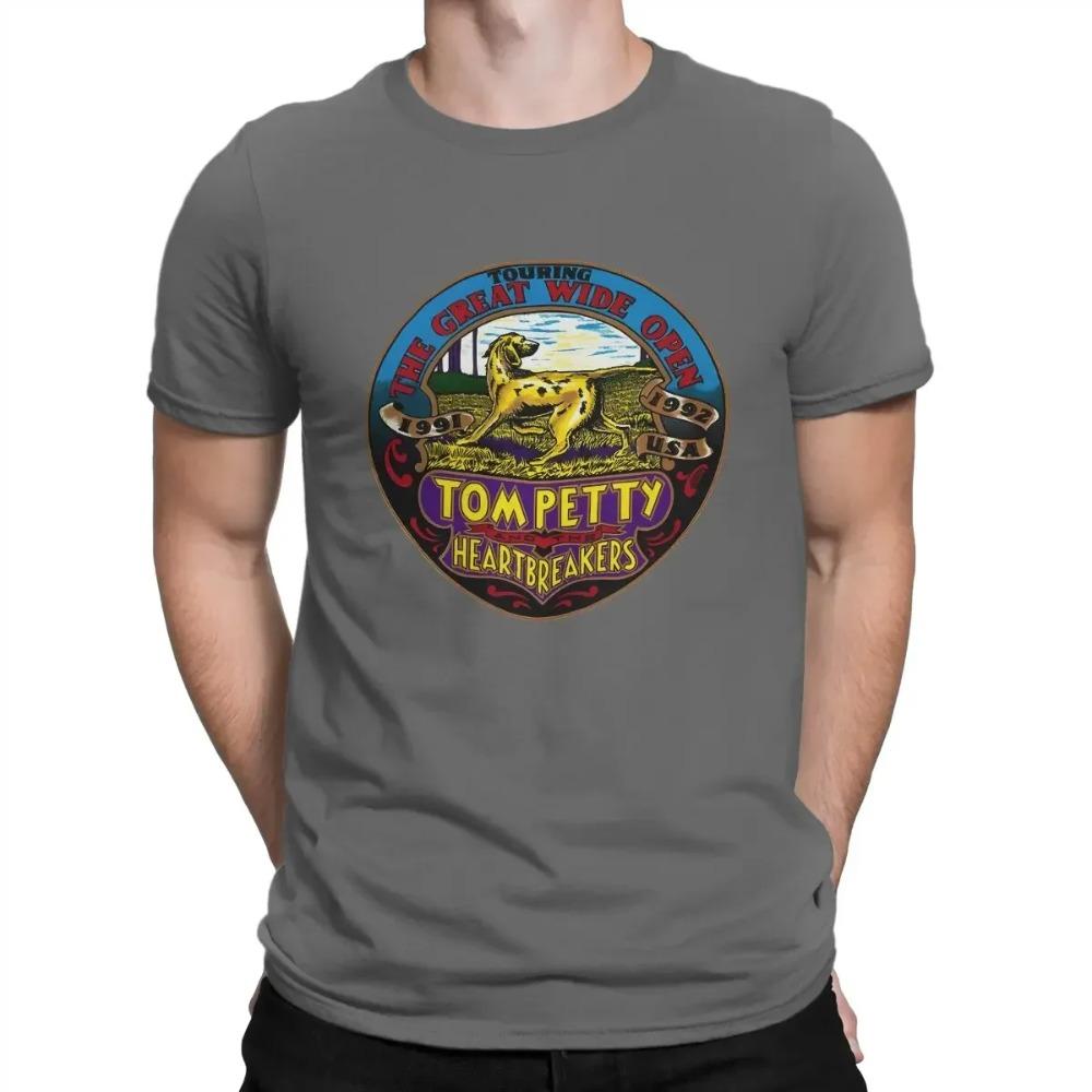 Petty Singer Tee Shirt Round Neck The Heartbreaks Band Tom Informal Short Sleeve Clothing Pop Rock Men's Funny T-Shirts