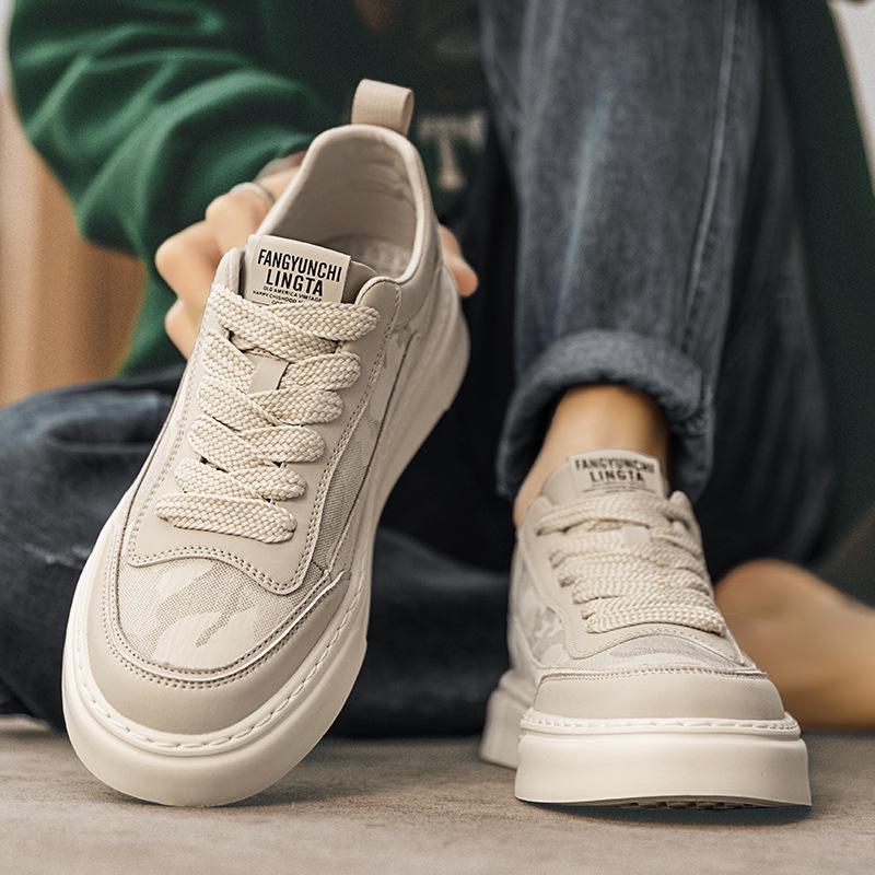 Men's Low-Top Canvas Shoes: Breathable, Anti-Odor, Non-Slip, Height-Increasing Casual Black Sneakers for Summer