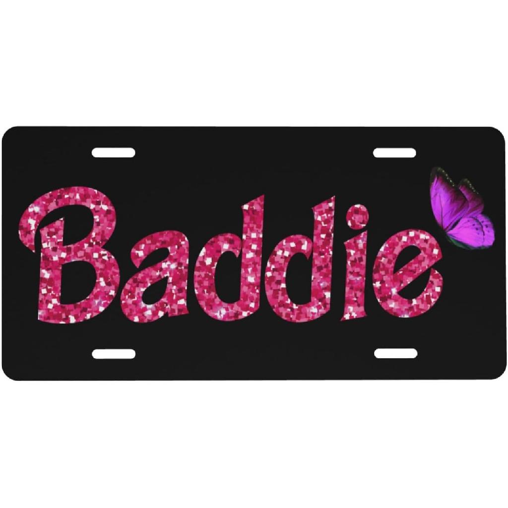 Evil Smile Monster Face Front License Plate for Women Car Vanity Plates Decorative Aluminum Metal Cute Novelty License Plate Cover for Men 6x12 Inch