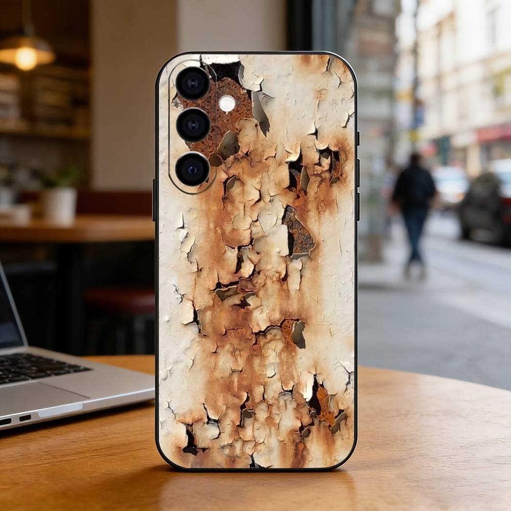 Industrial Style Retro Rusty Phone Case Black Silicone Soft For Samsung Galaxy A73,A72,A71,A70,A53,A52,A51