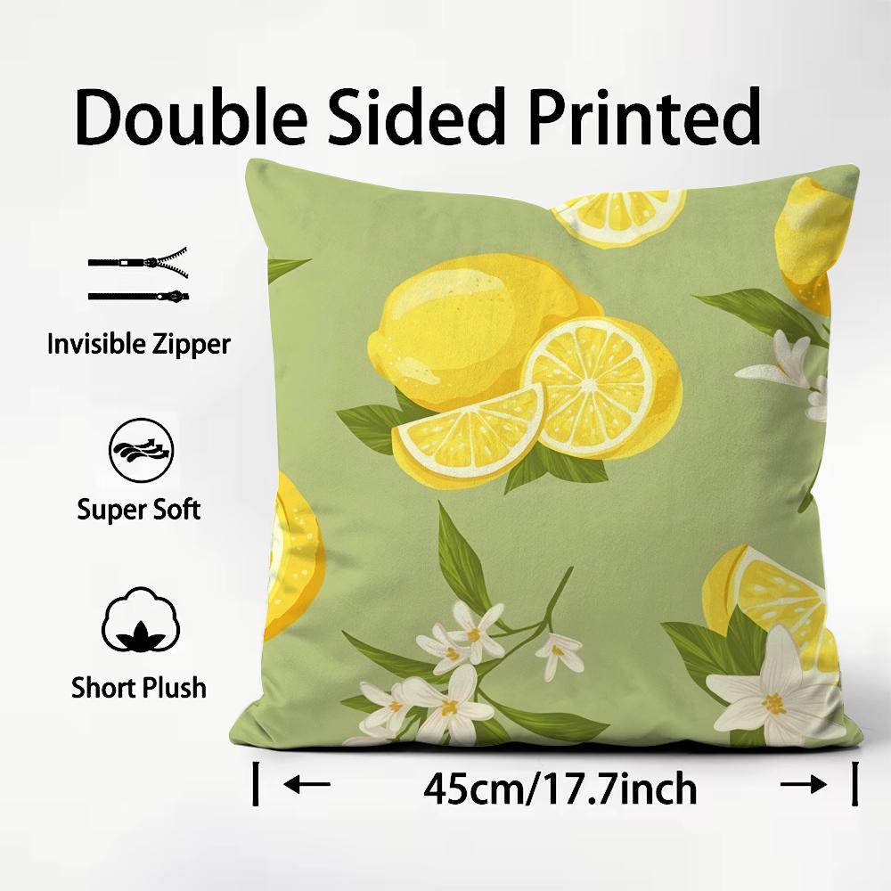 Lemon Fashion Cushion Cover Plush Fabric Soft DoubleSided Printed Sofa Warm Winter Home Child Gift Pillow Case