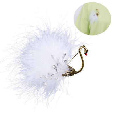 Unisex-Brosche mit Kunstperle, Strass, Feder, Vogel, Tier, Hemd, Revers, Schmuck