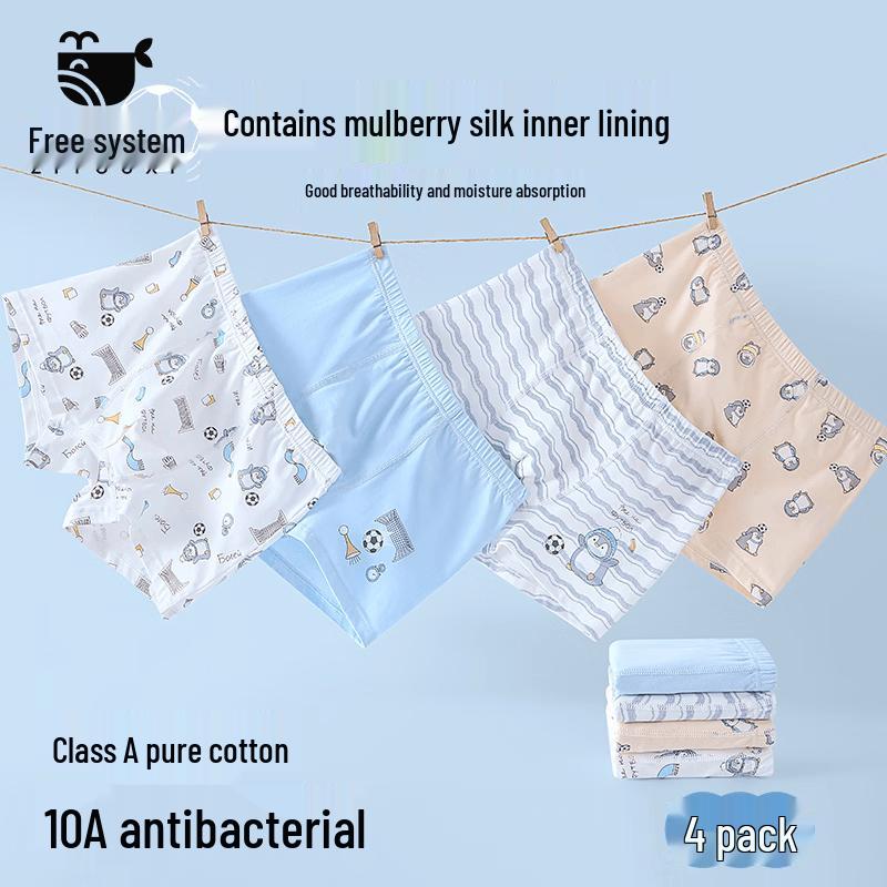 Boys Pure Cotton Anti-Bacterial Boxer Briefs 3XL