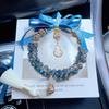 Fulu Gourd Shaped Artificial Crystal Car Pendant Rearview Mirror Hanging Tassel Decor For Women