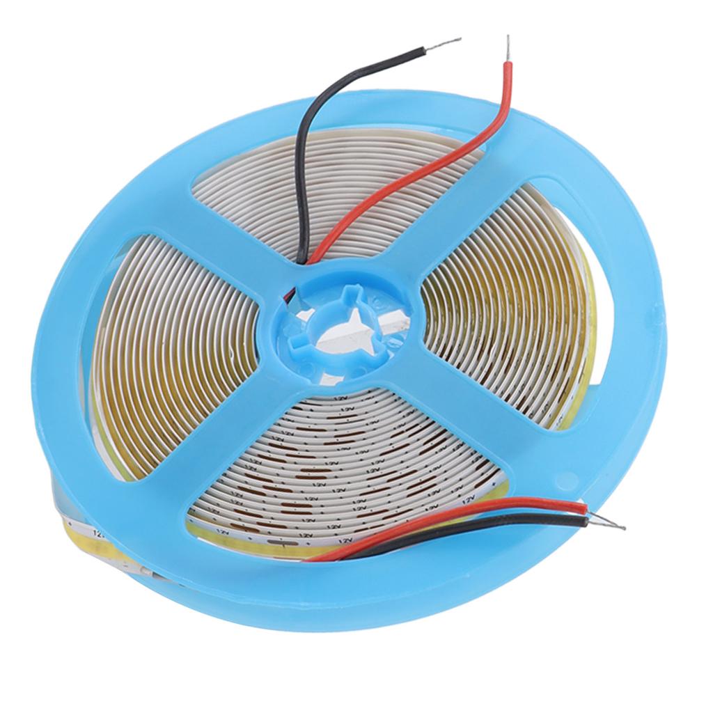 12V COB LED Fleksibel Striplys Selvklebende 90 CRI Fleksibel Uniform LED Tapelampe 110LM 5m 4000K