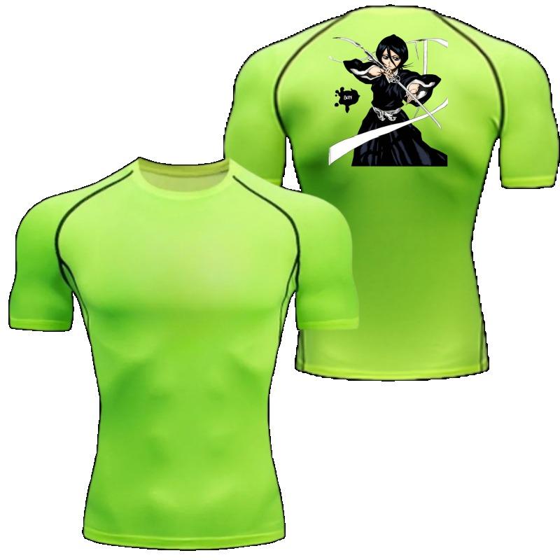 Bleach Clothing Fitness Compression Running T-Shirt Men Tops Bat Printing T Shirts Men Quick-Drying Gym Sportswear Jersey Tee