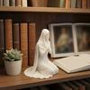 Kneeling Pray Girl Figurine 3D Printed Hooded Cowl Praying Women Statue Sculpture Home Office Desktop Religious Ornament