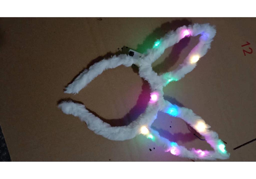 StellaLou Luminous Plush Rabbit Ear Headband & Hair Clip