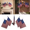 Amerikaanse Vlag Set Stand Set, 5 Stuks Feestvlaggen met Stokken En Waaiervormige Waterdichte Voeten voor Muur Balkon Winkelpuien Buiten Decor Patriottisch