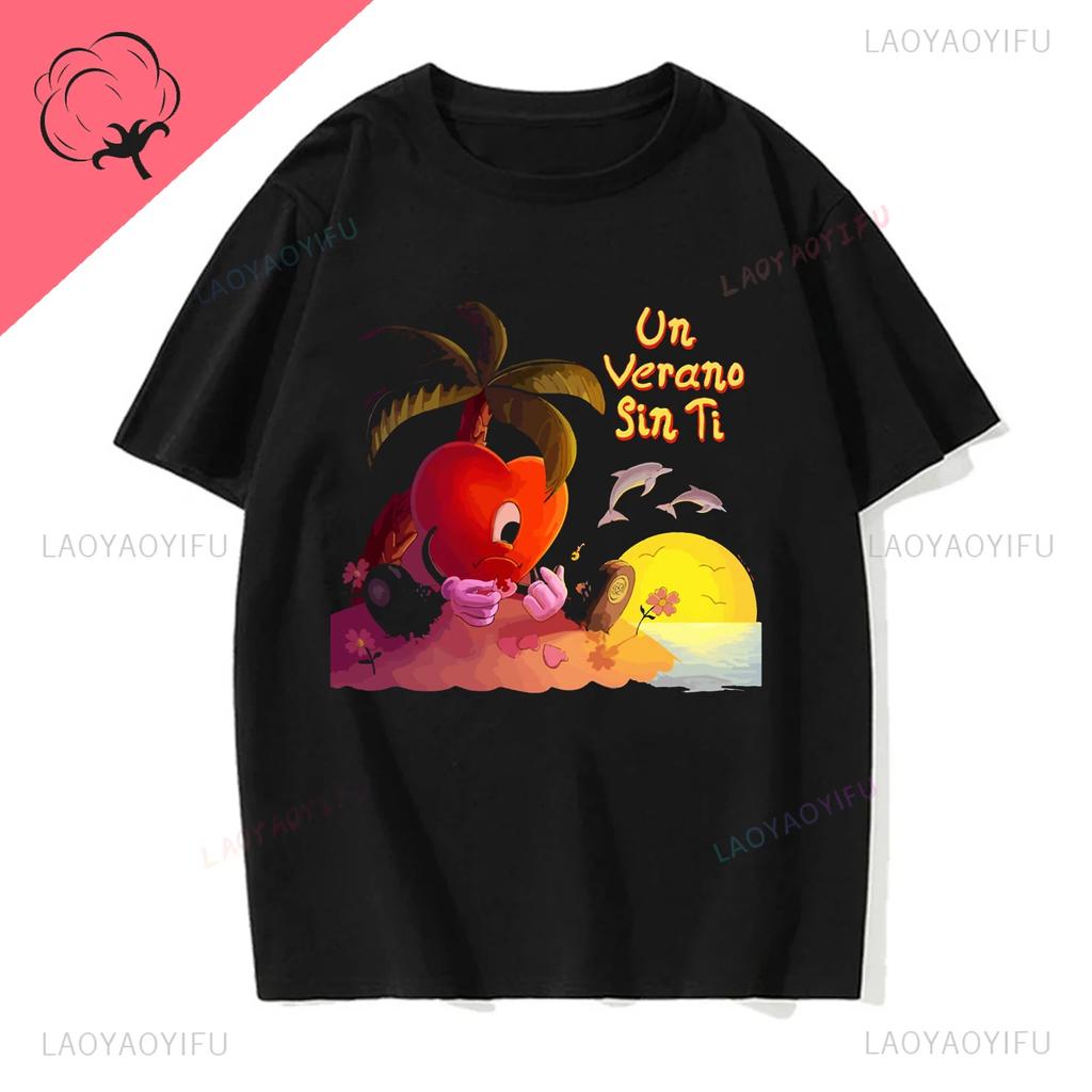 Un Verano Sin Ti Bad Bunny Tu No Eresyythkg Printed Pure Breathable and Summer Shortsleev Casual Oneck Comfortable Men Tshirt