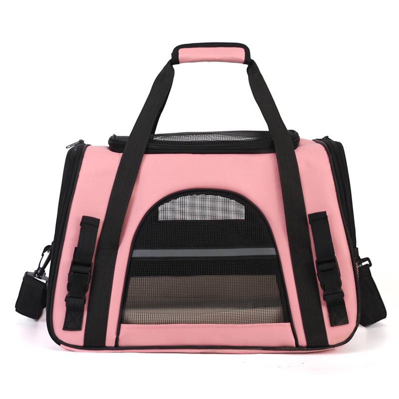 

Portable Pet Travel Bag: Breathable Carrier for Cats and Small Dogs рожевий