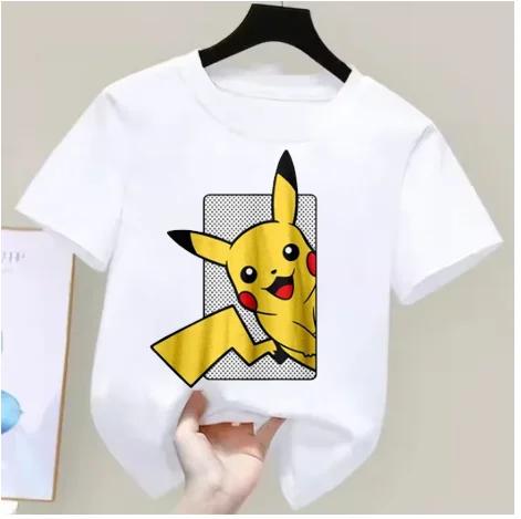 Anime Pokémon Boys Girls TShirt Cotton Retro Mens Cotton TShirt for Women Tops Casual Loose Short Sleeve Couple Y2k