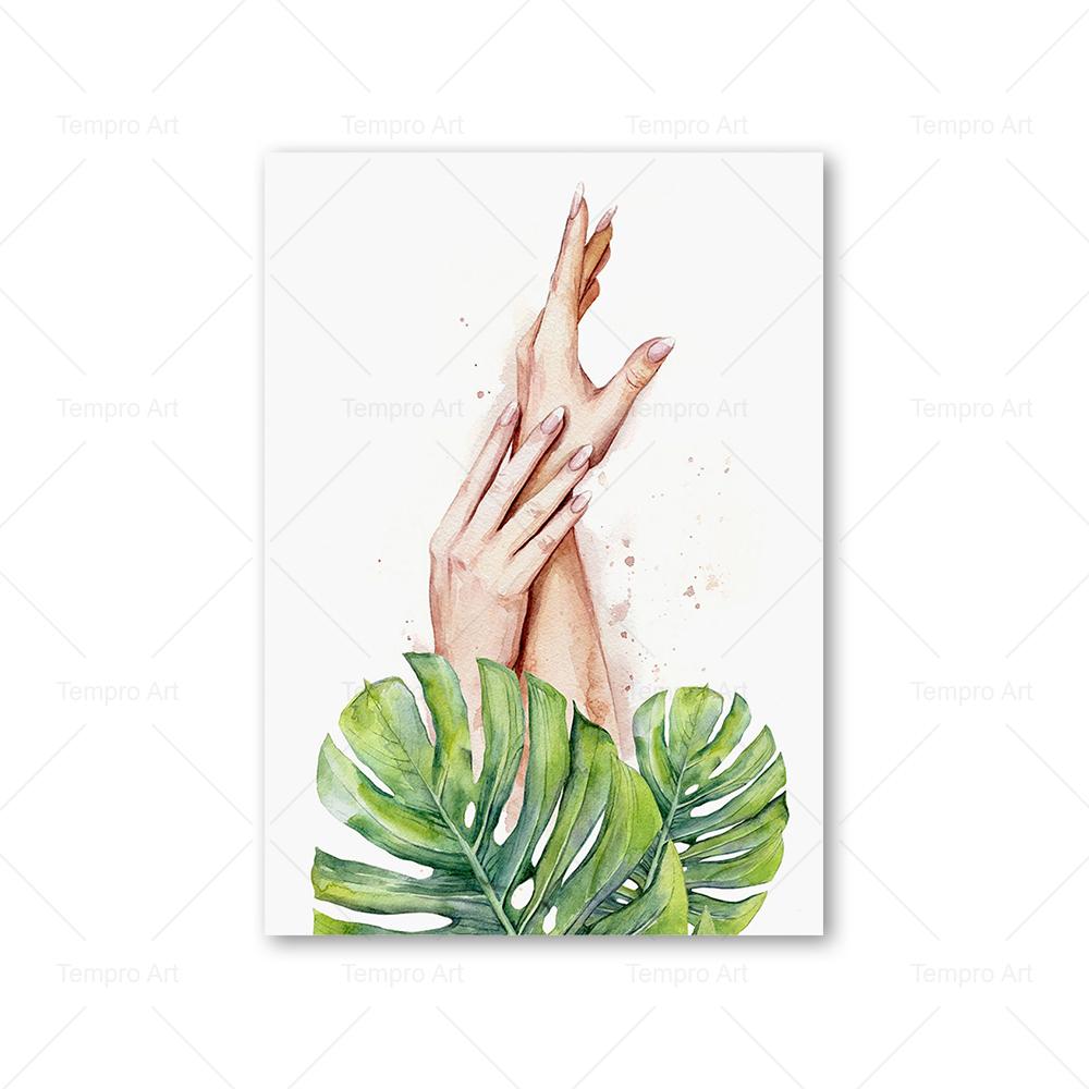 

Абстрактная спа-девчачья печать на холсте, картина для салона красоты, настенный художественный постер, Noridc, листья, лица, фотографии, эстетик, спальня, домашний декор 21x30cm No Frame