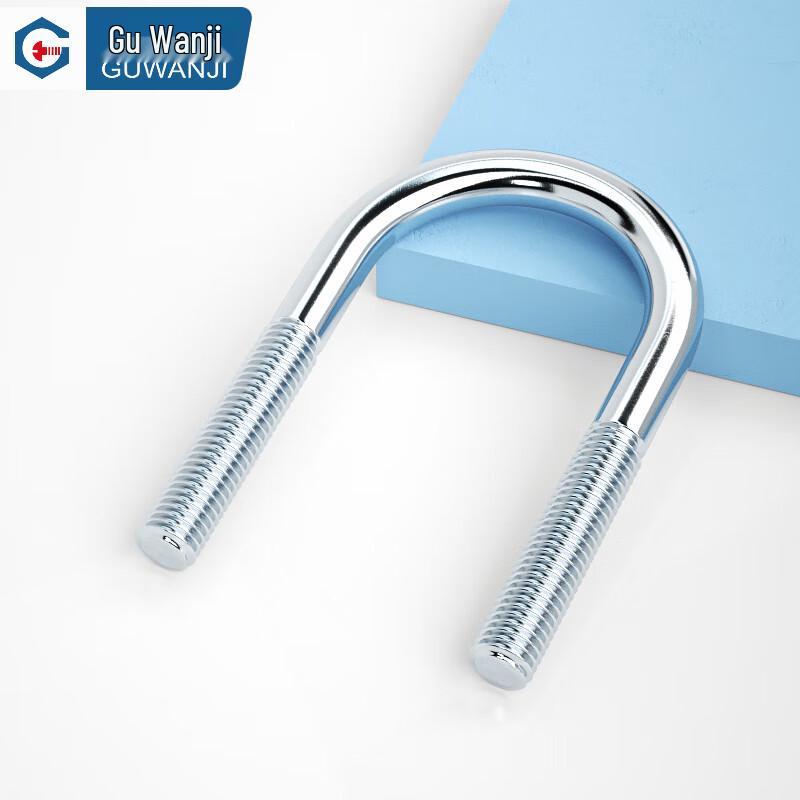 GUWANJI Carbon Steel Round Corner U-Bolt Pipe Clamp M12x90x120 (5 Pcs)
