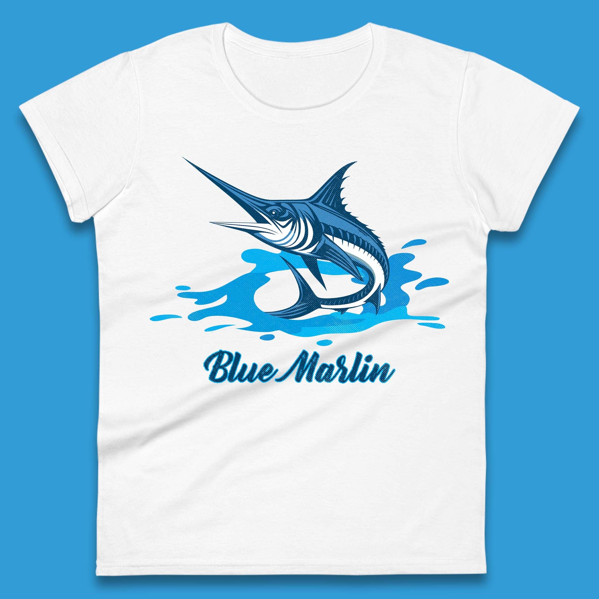 Blue Marlin Fishing Womens T-Shirt Mens Tops Tees Unisex S