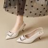 Pointed Toe French Heels Women's New Metal Buckle Sexy Stiletto Heel Wrapped Sandals