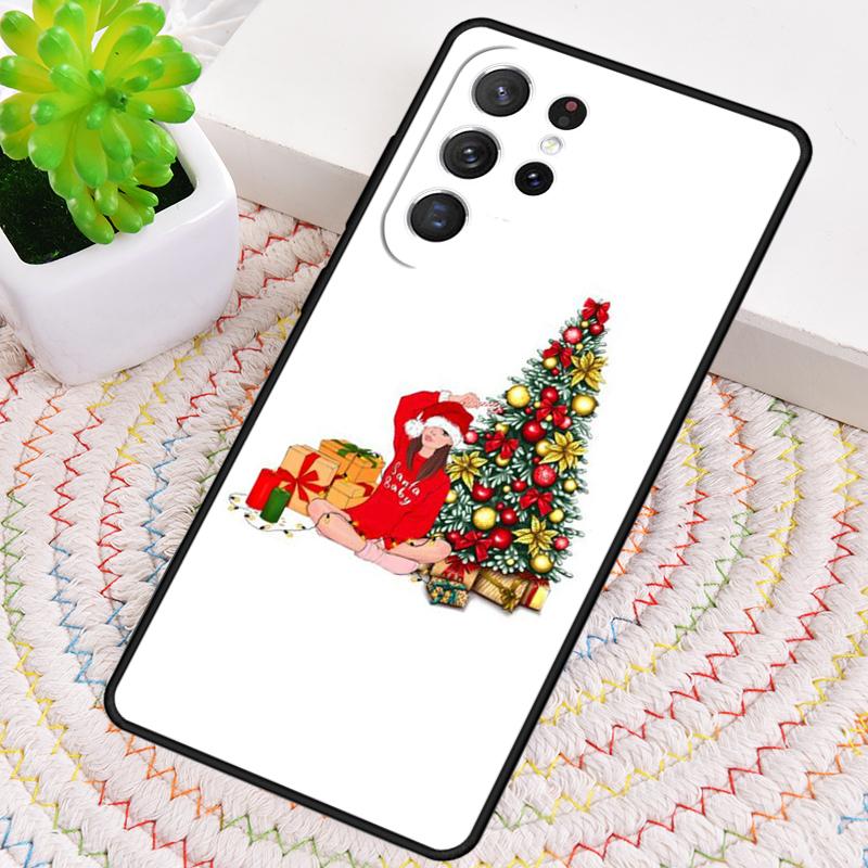 Weihnachts Mädchen Baum Geschenk Handyhülle für Samsung Galaxy note 10 pro S26 Ultra S23 S24 FE S25 S21 S22 PLUS stoßfest Hülle