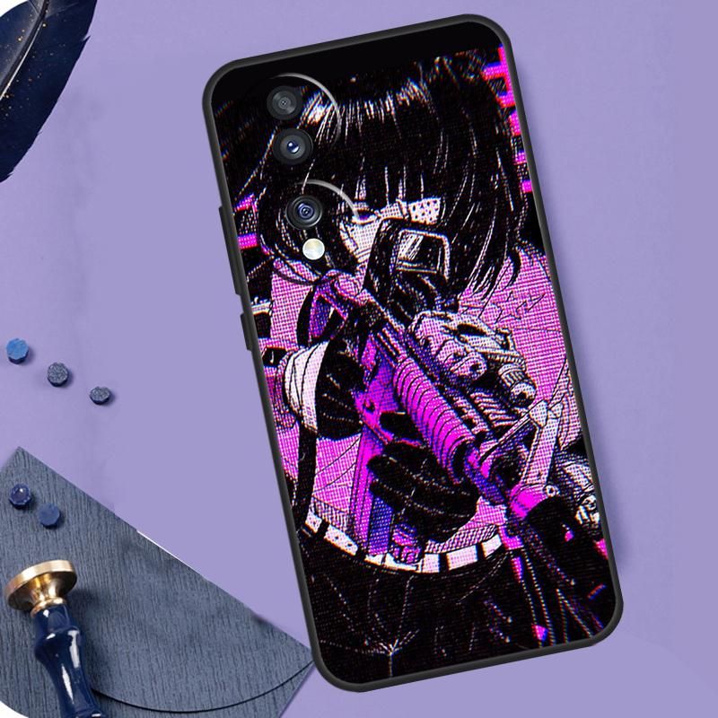 Anime Vaporwave Glitch Phone Case For Honor 90 Lite 70 50 Magic 5 6 Pro X6 X7 X8 X9 X6a X7a X8a X9a X9b X8b Cover