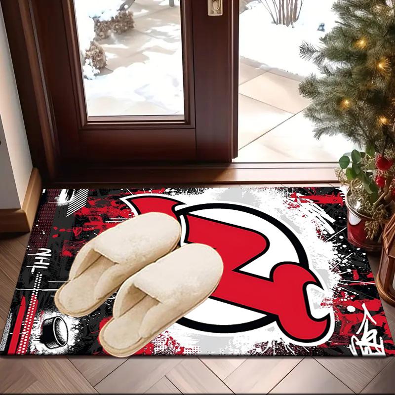 Jersey Devils Logo Area Rug Suitable for Indoor And Outdoor,Carpets for Kitchens, Homes, Offices, Living Rooms,Home Decor,Christmas Gift