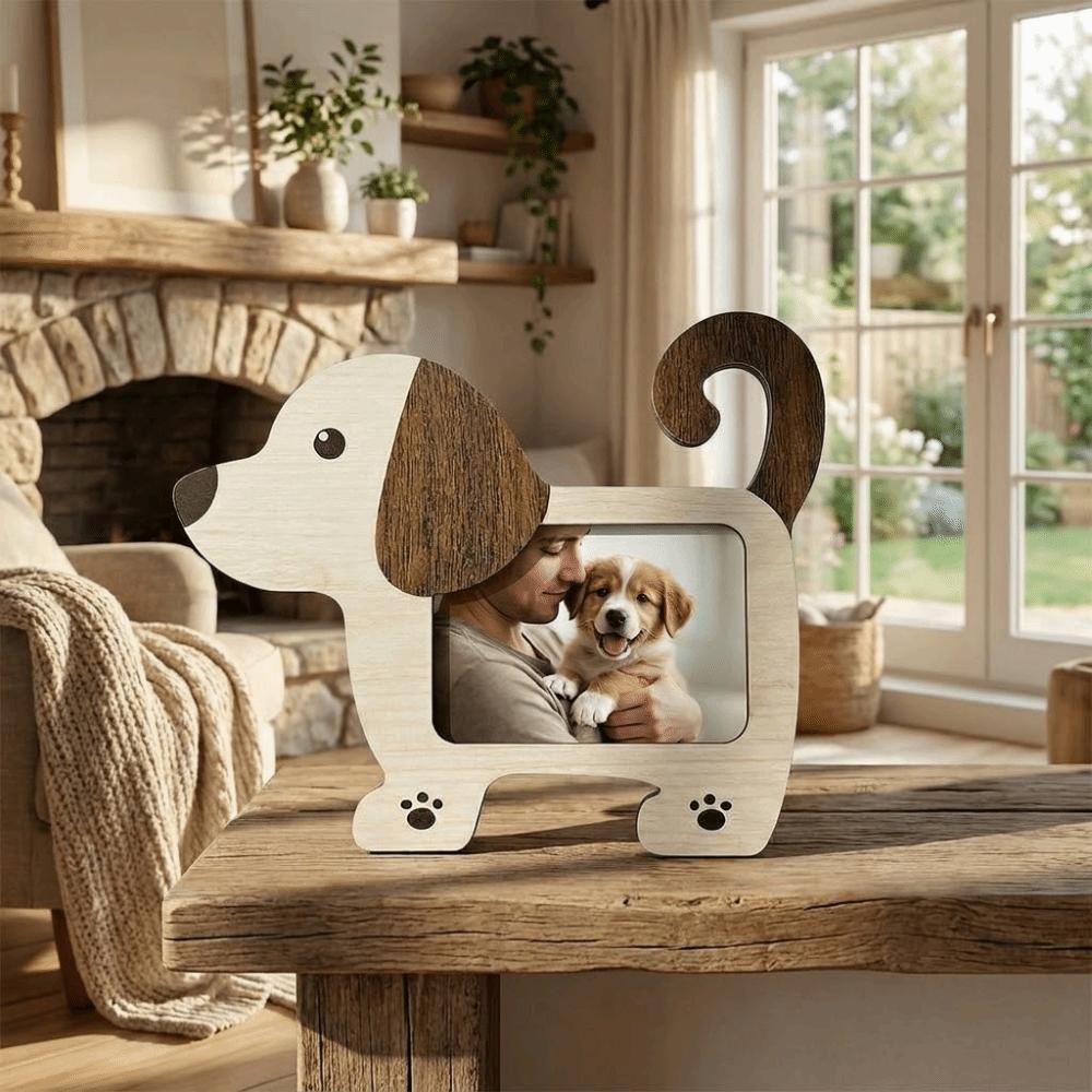 Cartoon Animal Shape Picture Frame Smooth Pet Keepsake Frame Photo Display Rack  for Desktop