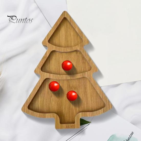 Tablett in Weihnachtsbaumform, Holz, Wurst- und Dessertbretter, Steak-Essteller, sichere, leicht zu reinigende Servierplatte für Partys und Veranstaltungen