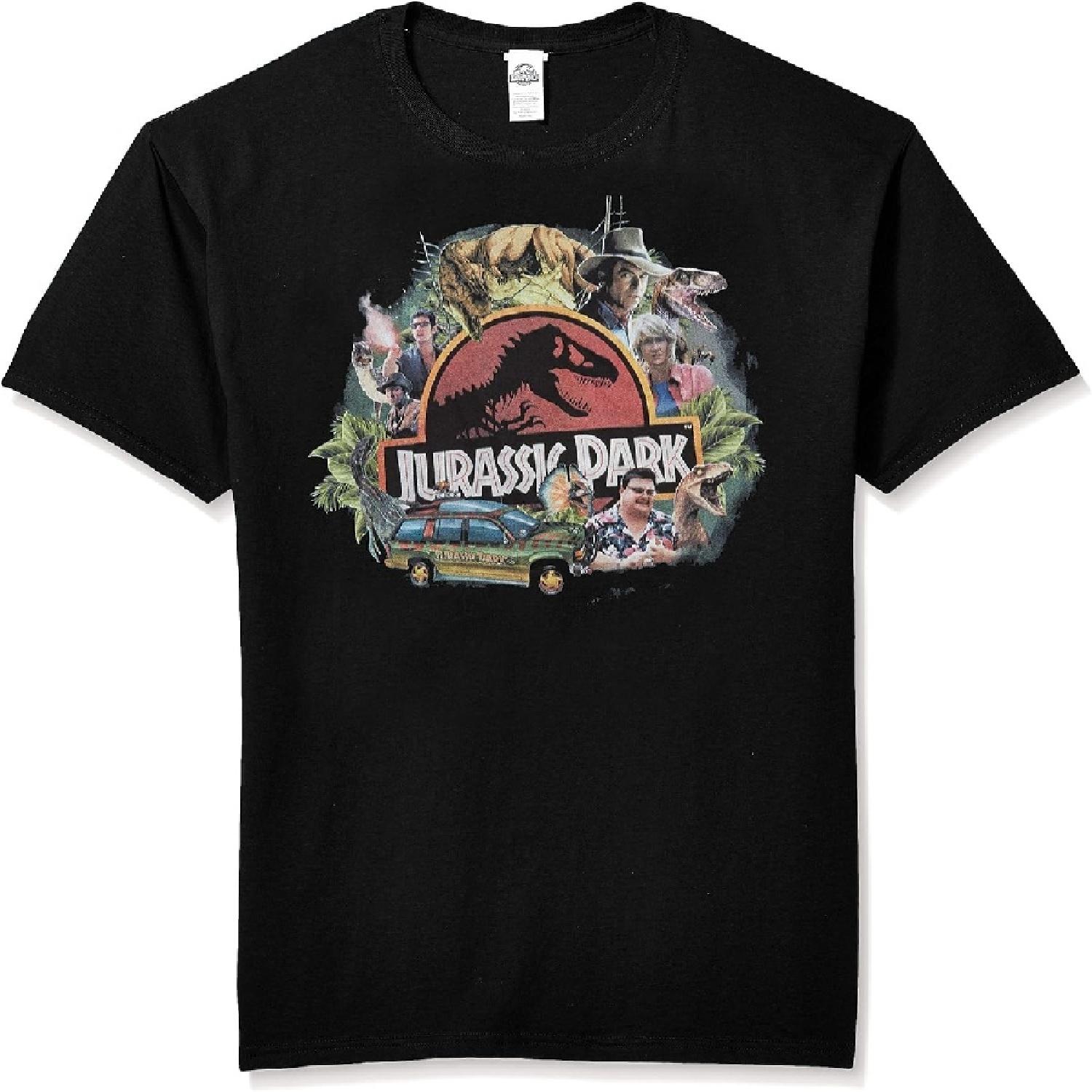 Мужская футболка с коллажным принтом «Парк Юрского периода», официально лицензированная XXXXXL разноцветный