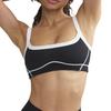 Yoga-Set in Kontrastfarbe: Hochelastischer Sport-BH und ausgestellte Hose mit Hüftlifting