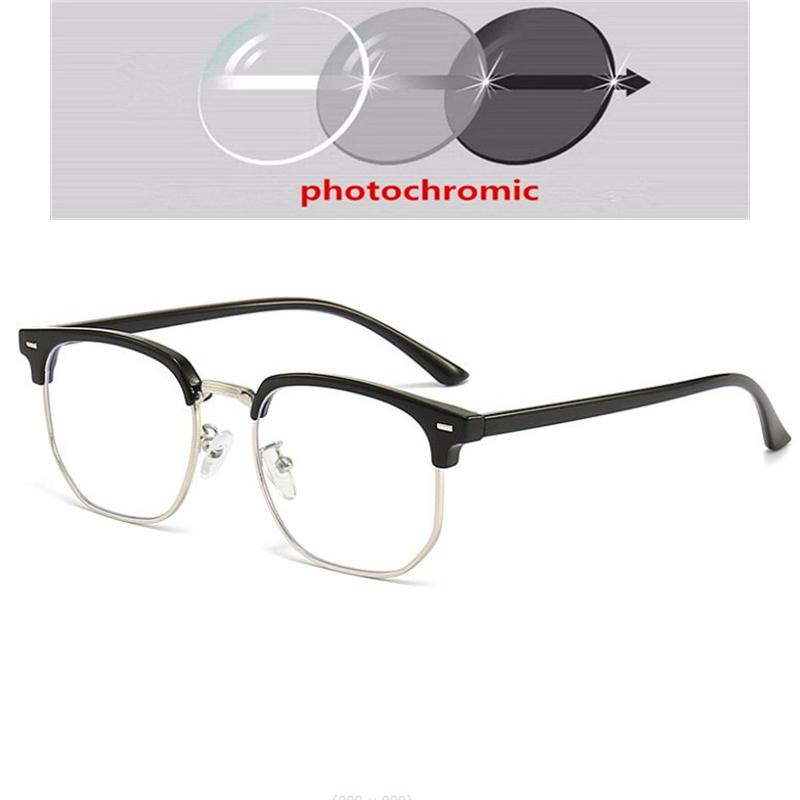 Half Frame Student Polygon Prescription Glasses For The Nearsighted Women Men Clear Lens Short-Sight Eyewear 0 -0.5 -1.0 To -6.0