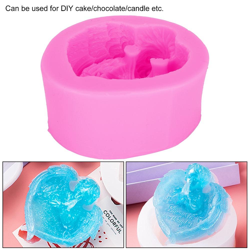Soap Mould Flexible Silicone Soap Mould Silicone 3D Angel DIY Cake Mould Pink Love Heart Candle Mould Soap Making