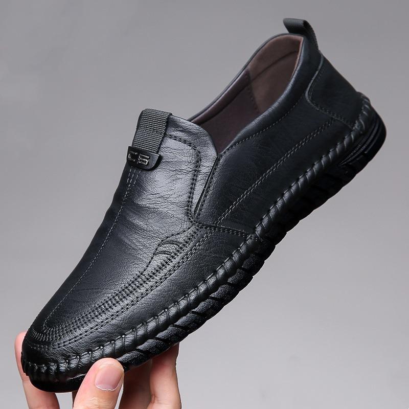 Men's Casual Leather Shoes Doudou Shoes Spring Versatile Comfortable Shoes Soft-soled Lazy Shoes Men's Shoes