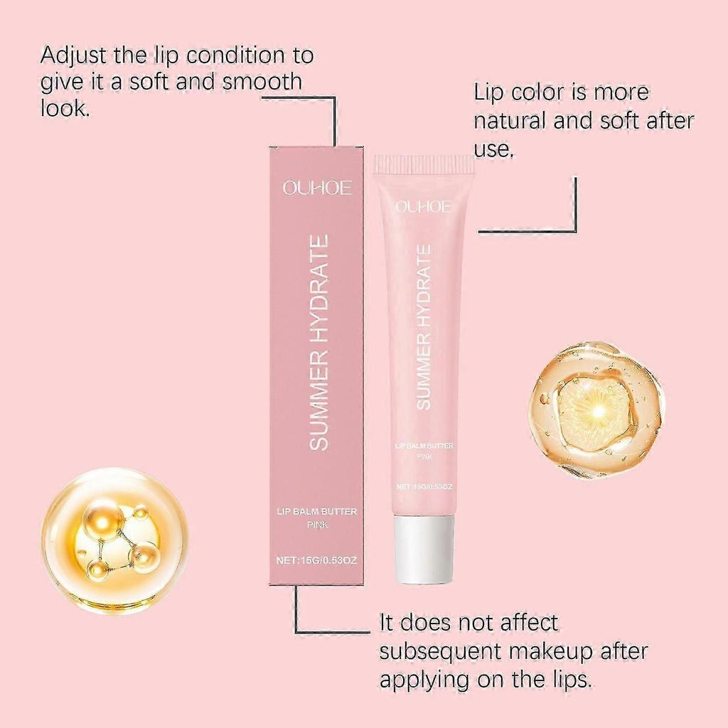 Pink Lip Balm - Moisturizing, Hydrating & Gentle Exfoliation for Soft, Smooth Lips | Travel-Friendly, Non-Sticky Lip Care for Daily Comfort