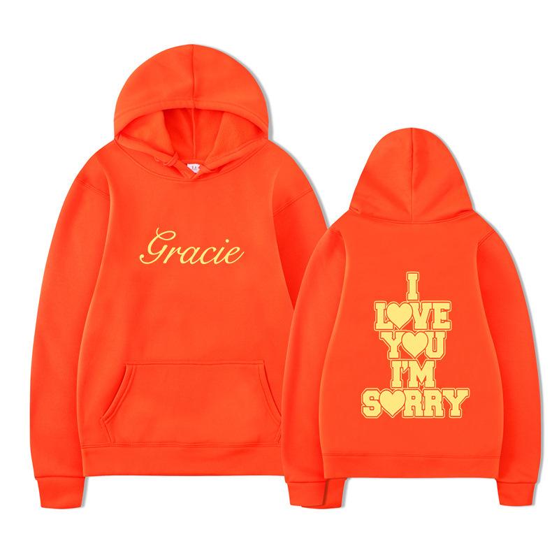 I Love You I'm Sorry Letter Printing Hoodies Men's and Women's Harajuku Pullover Street Wear Unisex Autumn Winter Sweater