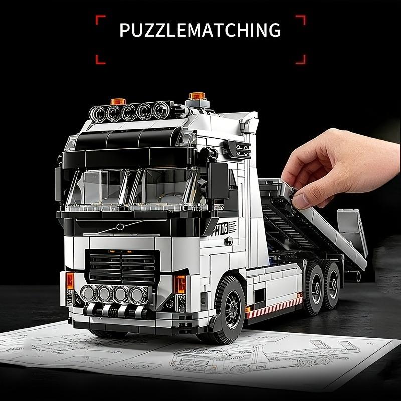 2026 Mega Tow Pro Schwerlast-Plateau-Abschleppwagen Bausteine| Pädagogisches Konstruktionsspielzeug Geburtstagsgeschenk Steinspielzeug Montage T