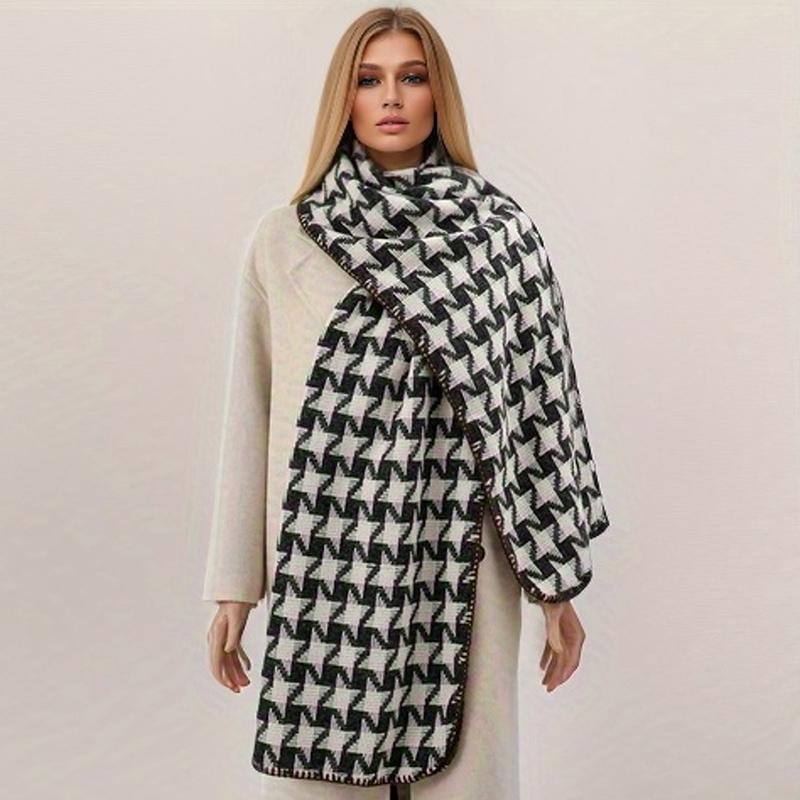 Neuer Winter Schal Kaschmir Marke Damen Schal Luxus Hahnentritt Dick Warm Pashmina Wickeltuch Hijab Foulard Bufanda Damen Stolen