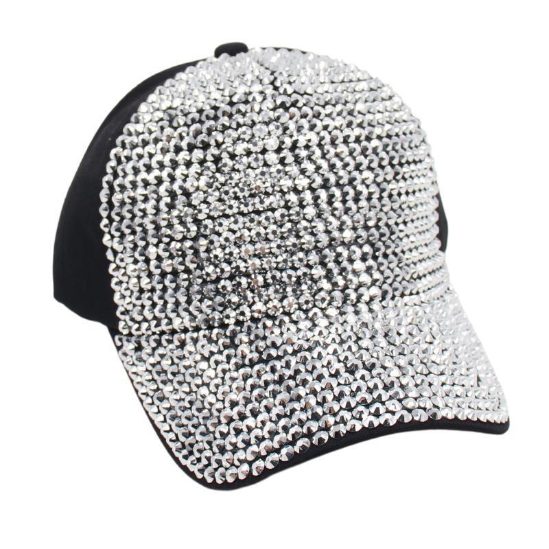 Flash Diamond Cap Trendy Foreign Baseball Cap Personalized Sun Hat Hot Diamond Women'S Light Board Hat Wind
