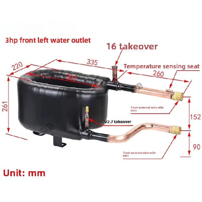 3HP tube heat exchanger, air energy heat pump coaxial air conditioning accessories, evaporator condenser heat exchanger