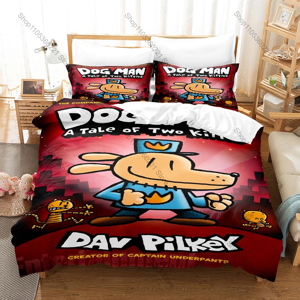 Personality Dog Man Kids Bedding Set New 3D Print Duvet Cover Set Cute Bedroom Decor Bedclothes Pillowcase Children Bedroom Deco